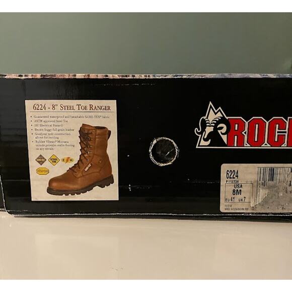 Rocky Ranger 8" Steel Toe Gore-Tex Waterproof 600G Insulated Boots 6224 Size 8M - Picture 4 of 8